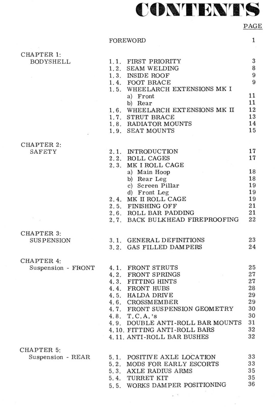 FORD ESCORT MARK 1 AND MARK 2 RALLY PREPARATION MANUAL REPRINTED COMB BOUND