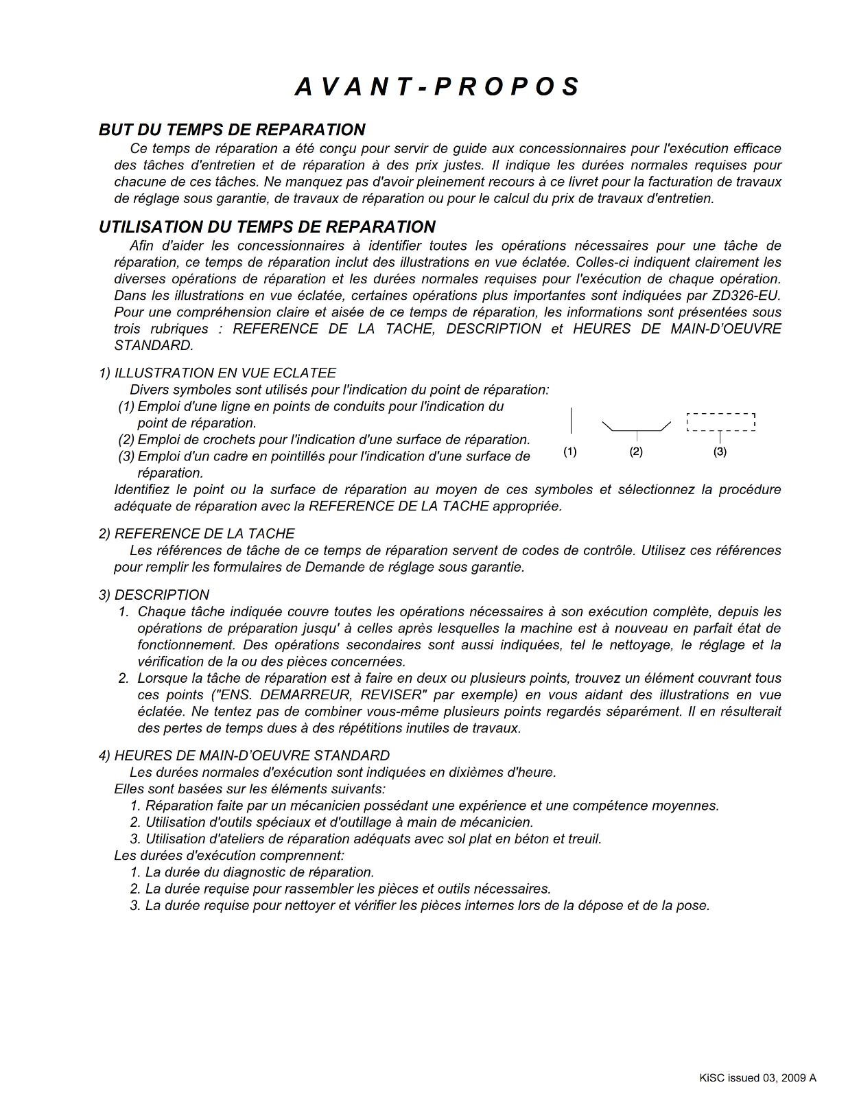 KUBOTA ZD326-EU FRS FLAT RATE SCHEDULE REPRINTED 2009 COMB BOUND
