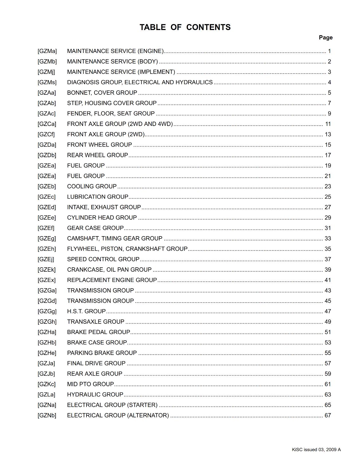 KUBOTA ZD326-EU FRS FLAT RATE SCHEDULE REPRINTED 2009 COMB BOUND