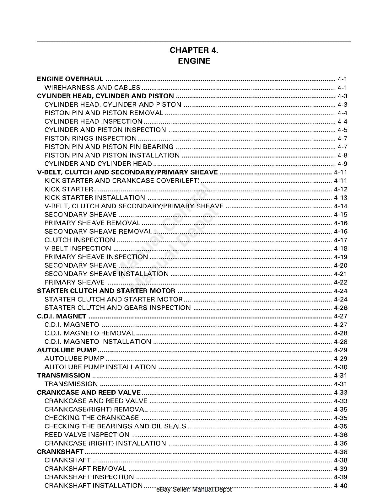 YAMAHA YW50P YW50R YW50S YW50T SERVICE MANUAL REPRINTED COMB BOUND 2002 - 2005