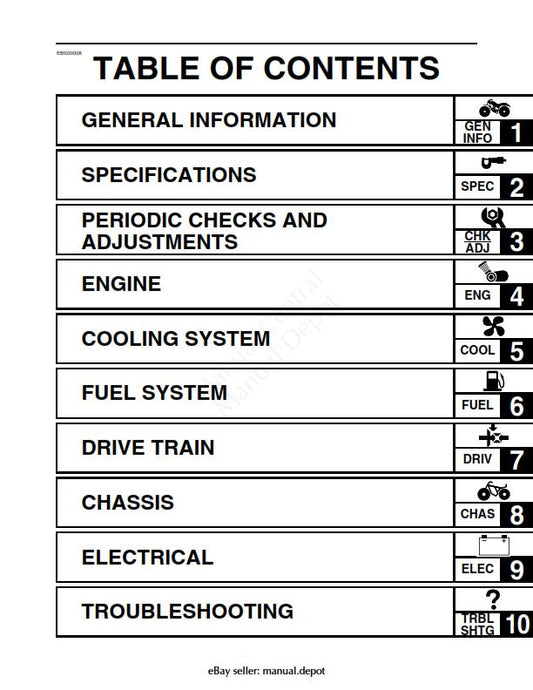 YAMAHA RHINO 660 2004- 2007 WORKSHOP SERVICE MANUAL REPRINTED COMB BOUND