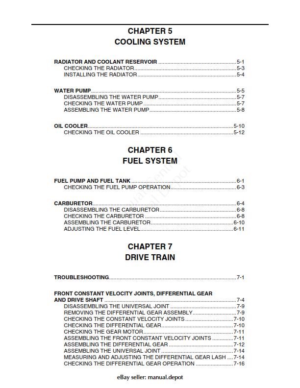 YAMAHA RHINO 660 2004- 2007 WORKSHOP SERVICE MANUAL REPRINTED COMB BOUND