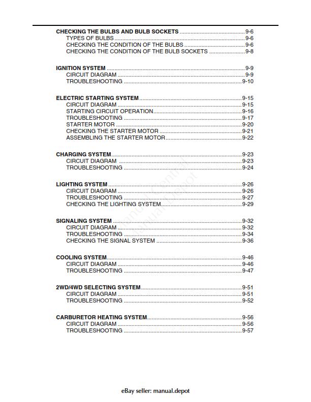 YAMAHA RHINO 660 2004- 2007 WORKSHOP SERVICE MANUAL REPRINTED COMB BOUND