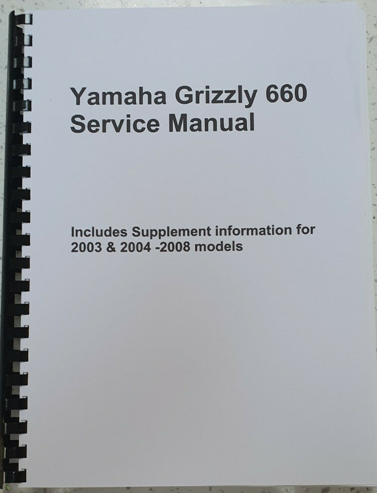 YAMAHA GRIZZLY 660 2002- 2008 WORKSHOP SERVICE MANUAL REPRINTED COMB BOUND