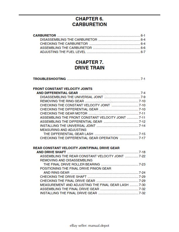 YAMAHA GRIZZLY 660 2002- 2008 WORKSHOP SERVICE MANUAL REPRINTED COMB BOUND