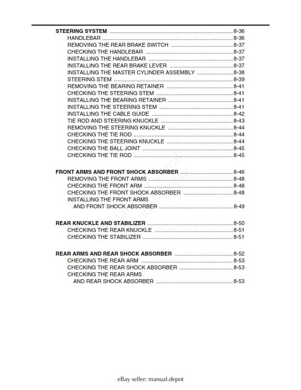 YAMAHA GRIZZLY 660 2002- 2008 WORKSHOP SERVICE MANUAL REPRINTED COMB BOUND