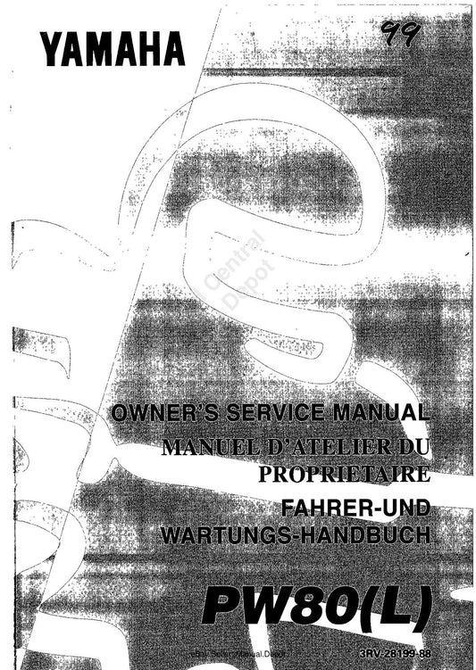 YAMAHA PW80 L 1999 WORKSHOP SERVICE REPAIR MANUAL REPRINTED COMB BOUND