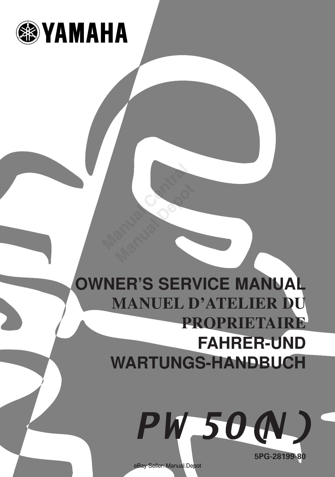 YAMAHA PW50 N 2001 WORKSHOP SERVICE REPAIR MANUAL REPRINTED COMB BOUND