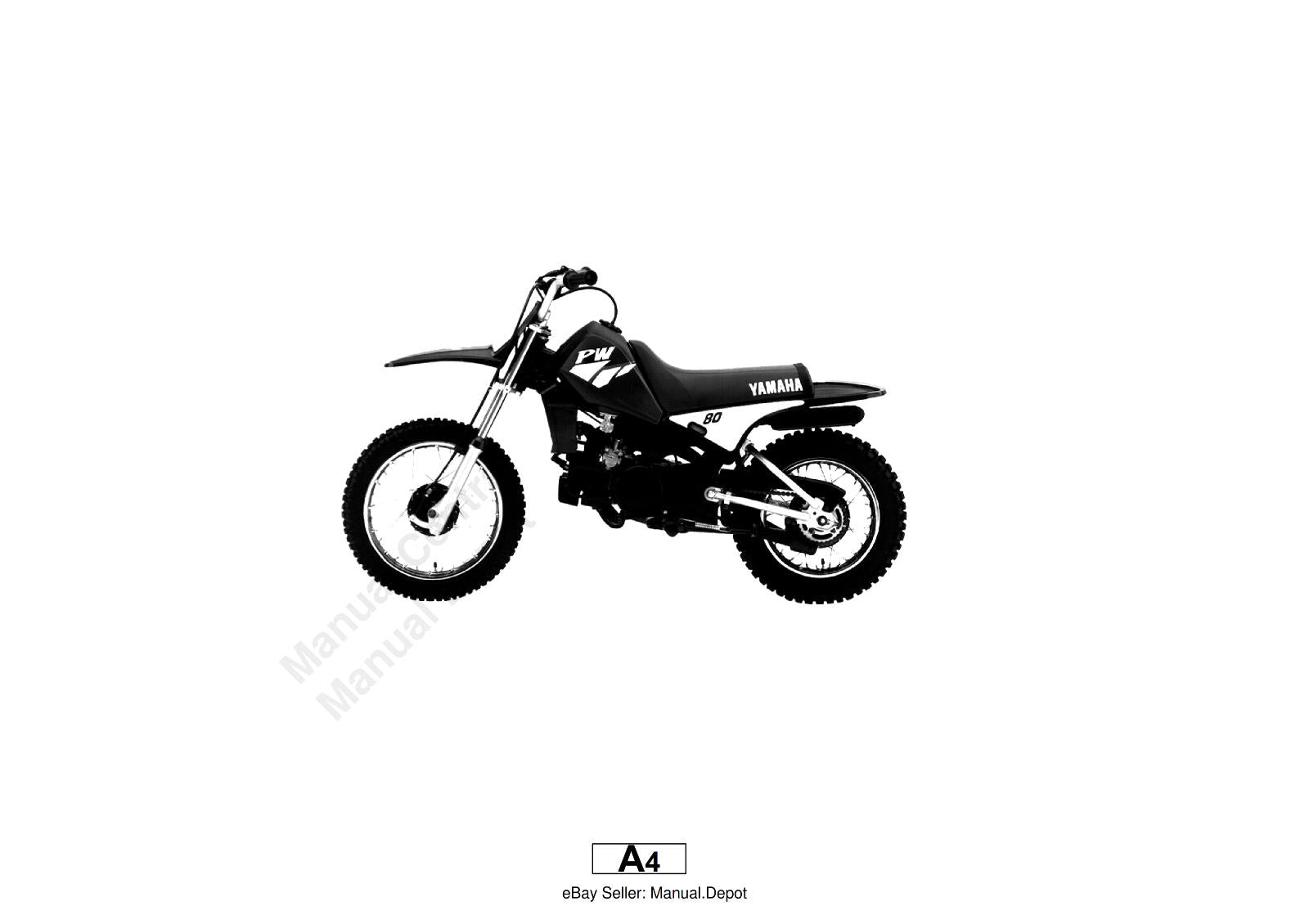 YAMAHA PW80 (4BCC) 2001 PARTS MANUAL REPRINTED COMB BOUND