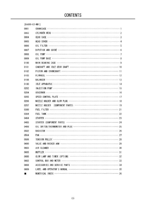 KUBOTA DIESEL ENGINE EA300-E2-NB1 ILLUSTRATED PARTS MANUAL REPRINTED COMB BOUND
