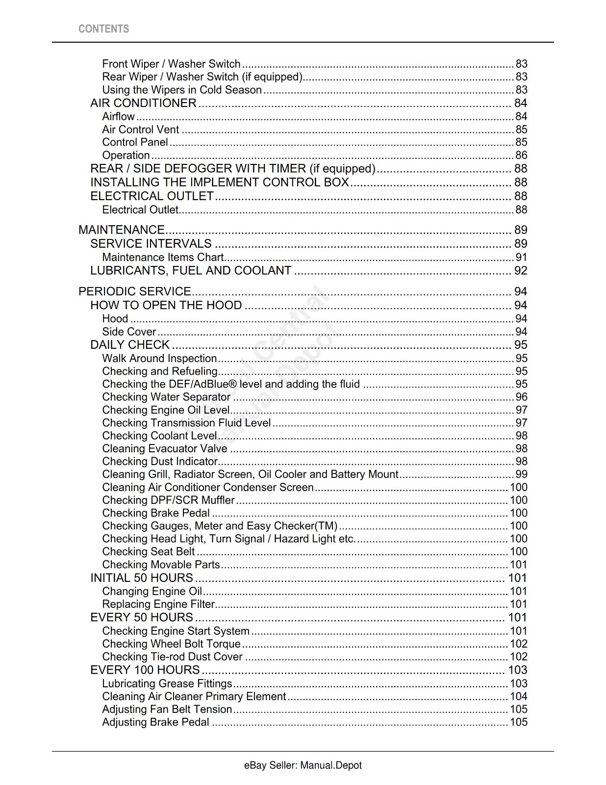 KUBOTA TRACTOR M5-091 M5-111 OPERATORS MANUAL REPRINT COMB BOUND 2015