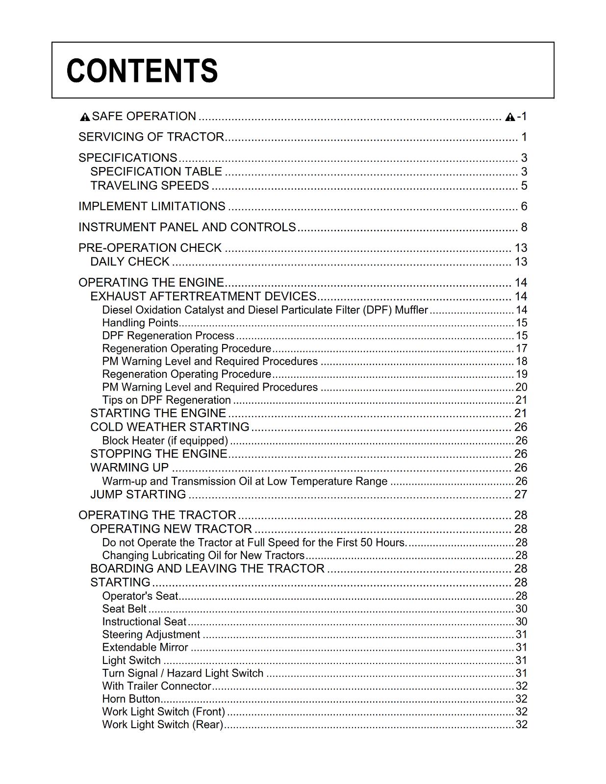 KUBOTA TRACTOR M100GX M110GX M126GX M135GX OPERATORS MANUAL REPRINTED 2012