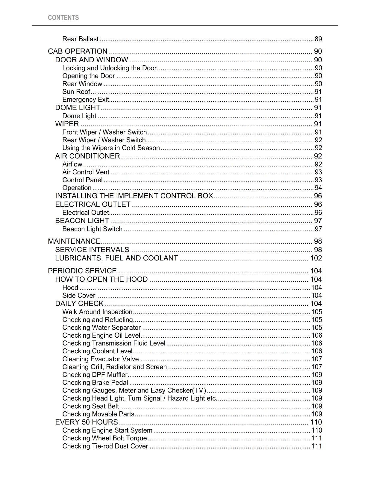 KUBOTA TRACTOR M100GX M110GX M126GX M135GX OPERATORS MANUAL REPRINTED 2012