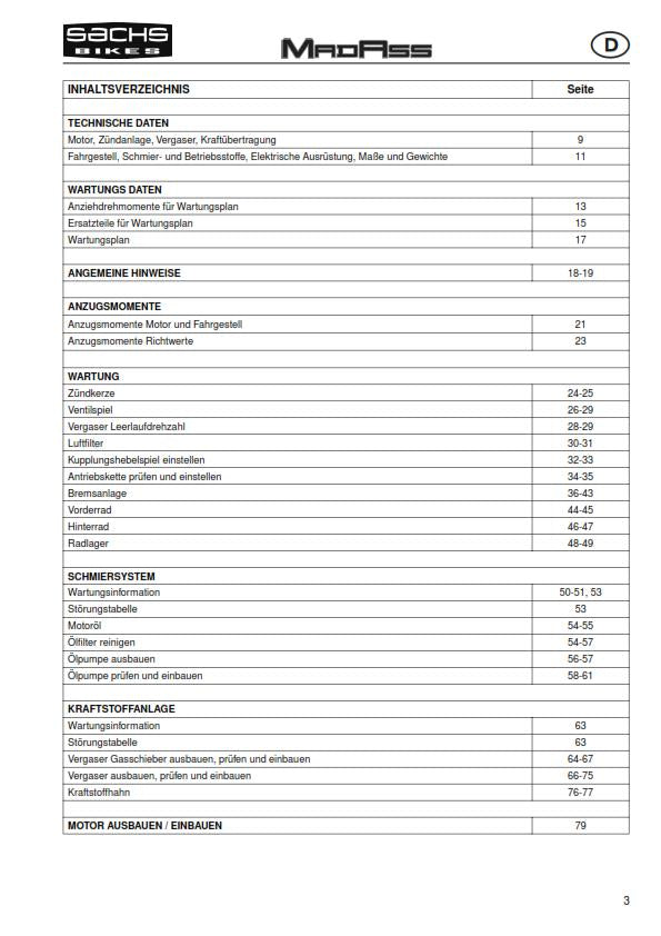 SACHS MADASS 50 REPAIR MANUAL REPRINTED COMB BOUND ENG + GERMAN 03/2005 EDITION