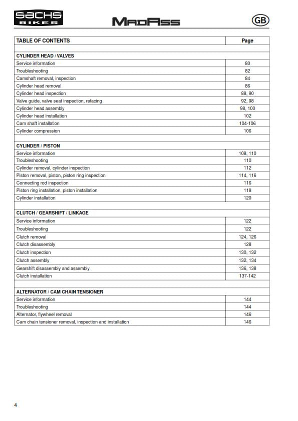 SACHS MADASS 50 REPAIR MANUAL REPRINTED COMB BOUND ENG + GERMAN 03/2005 EDITION