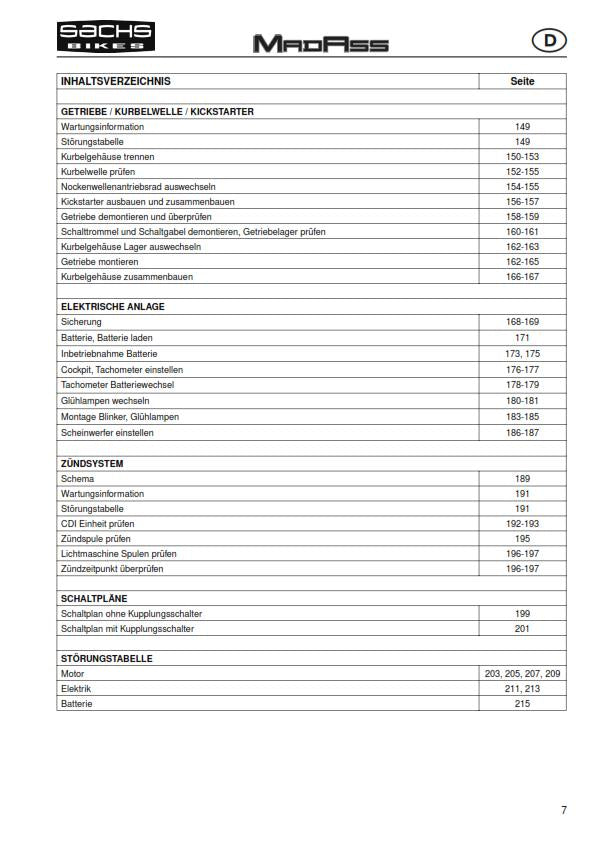 SACHS MADASS 50 REPAIR MANUAL REPRINTED COMB BOUND ENG + GERMAN 03/2005 EDITION