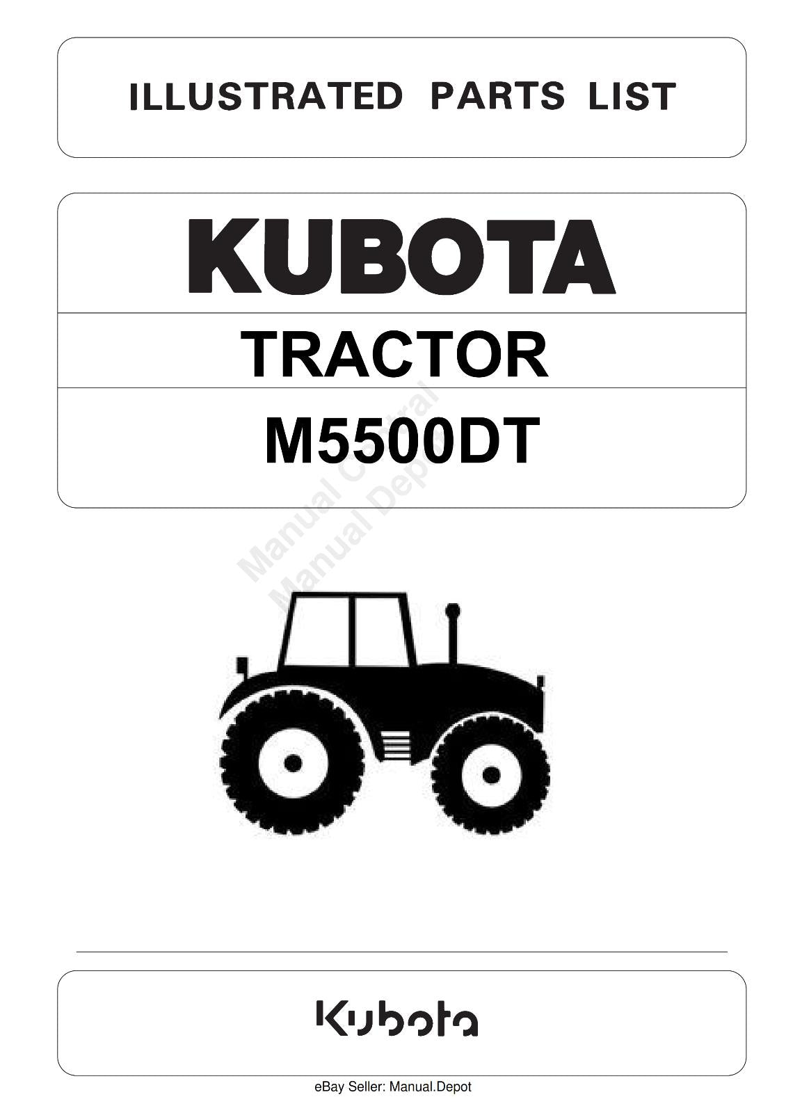 KUBOTA TRACTOR M4500DT ILLUSTRATED PARTS MANUAL REPRINTED COMB BOUND