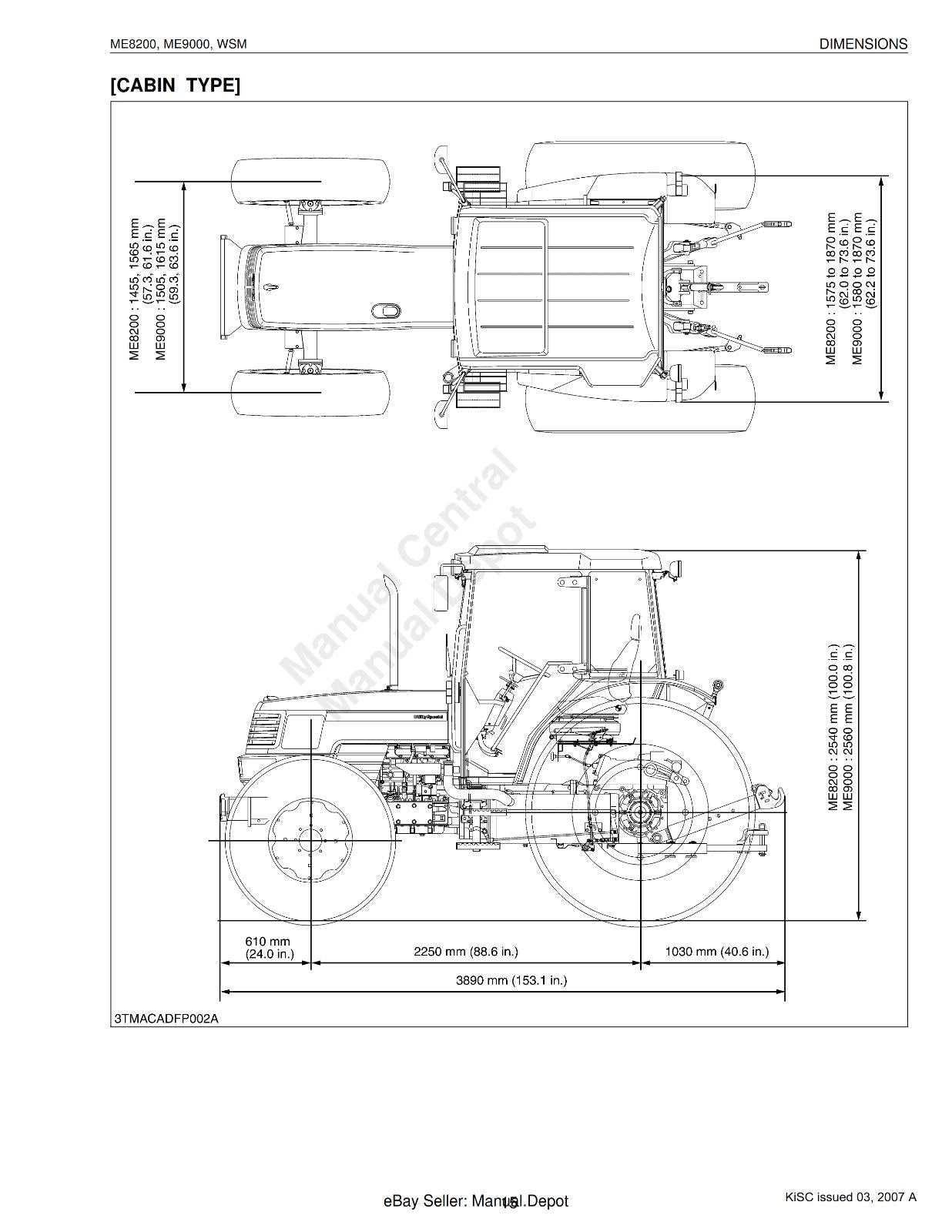 KUBOTA TRACTOR ME8200 ME9000 WORKSHOP SERVICE REPAIR MANUAL REPRINTED 2007