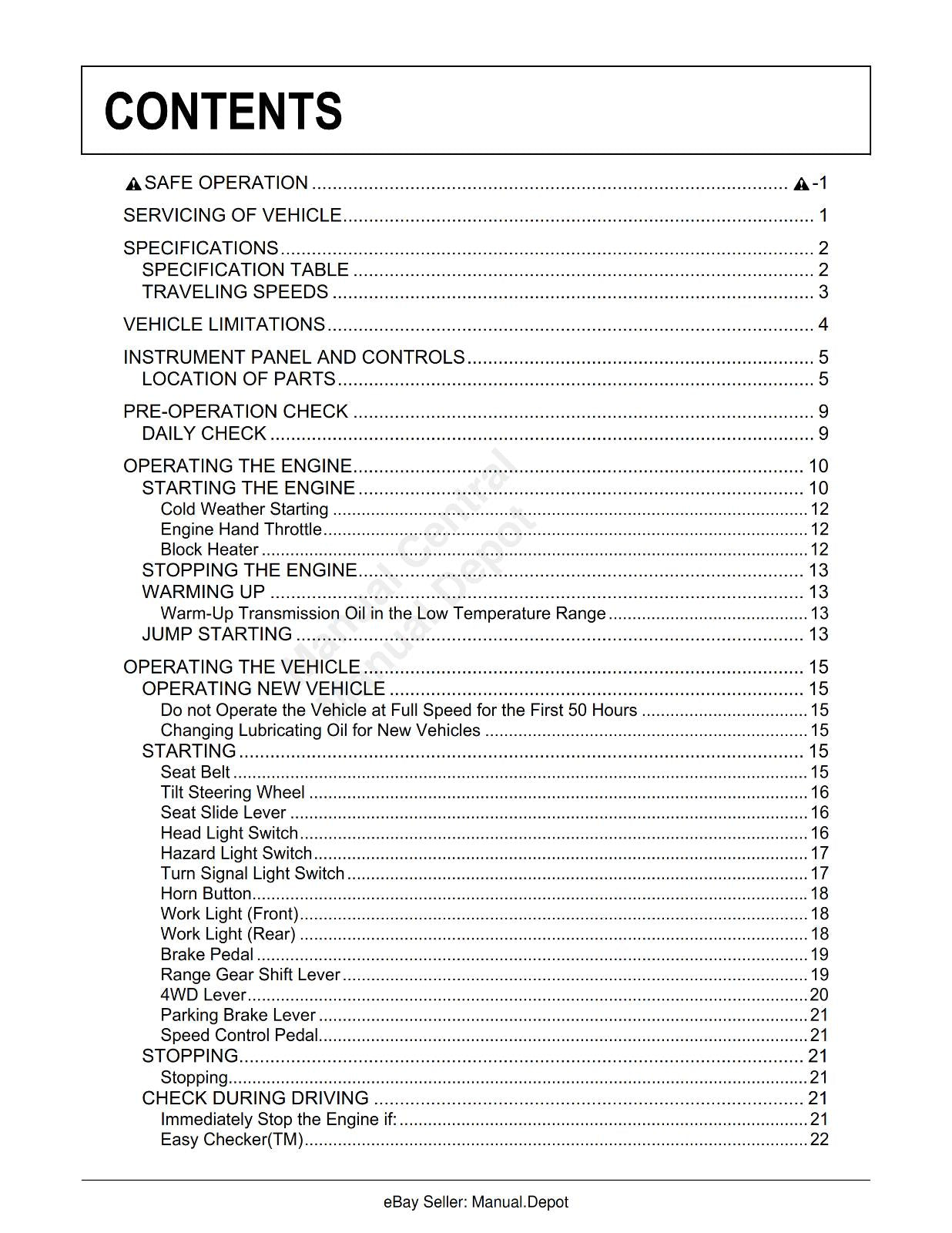 KUBOTA UTILITY VEHICLE RTV-X1100C OPERATOR MANUAL REPRINTED 2013 EDITION