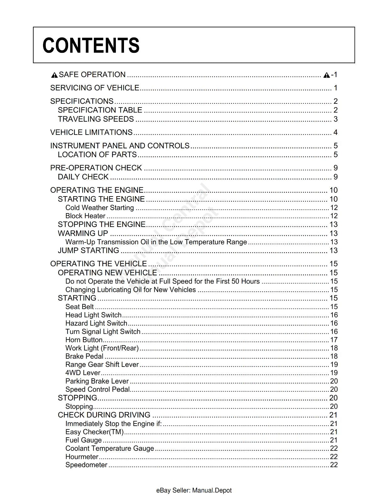 KUBOTA UTILITY VEHICLE RTV1140 CPX OPERATOR MANUAL REPRINTED 2009 EDITION