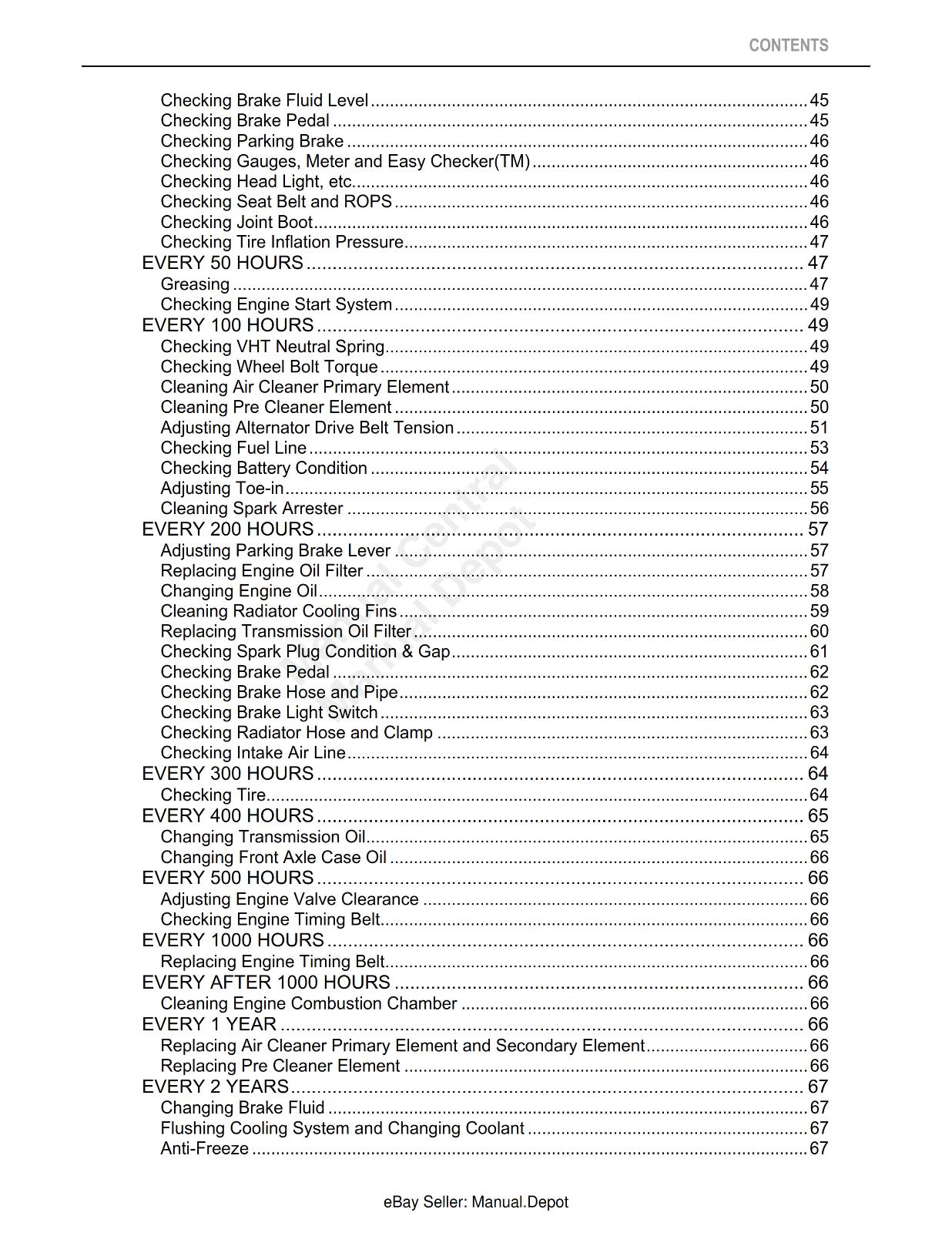 KUBOTA UTILITY VEHICLE RTV500 OPERATOR MANUAL REPRINTED 2008 EDITION