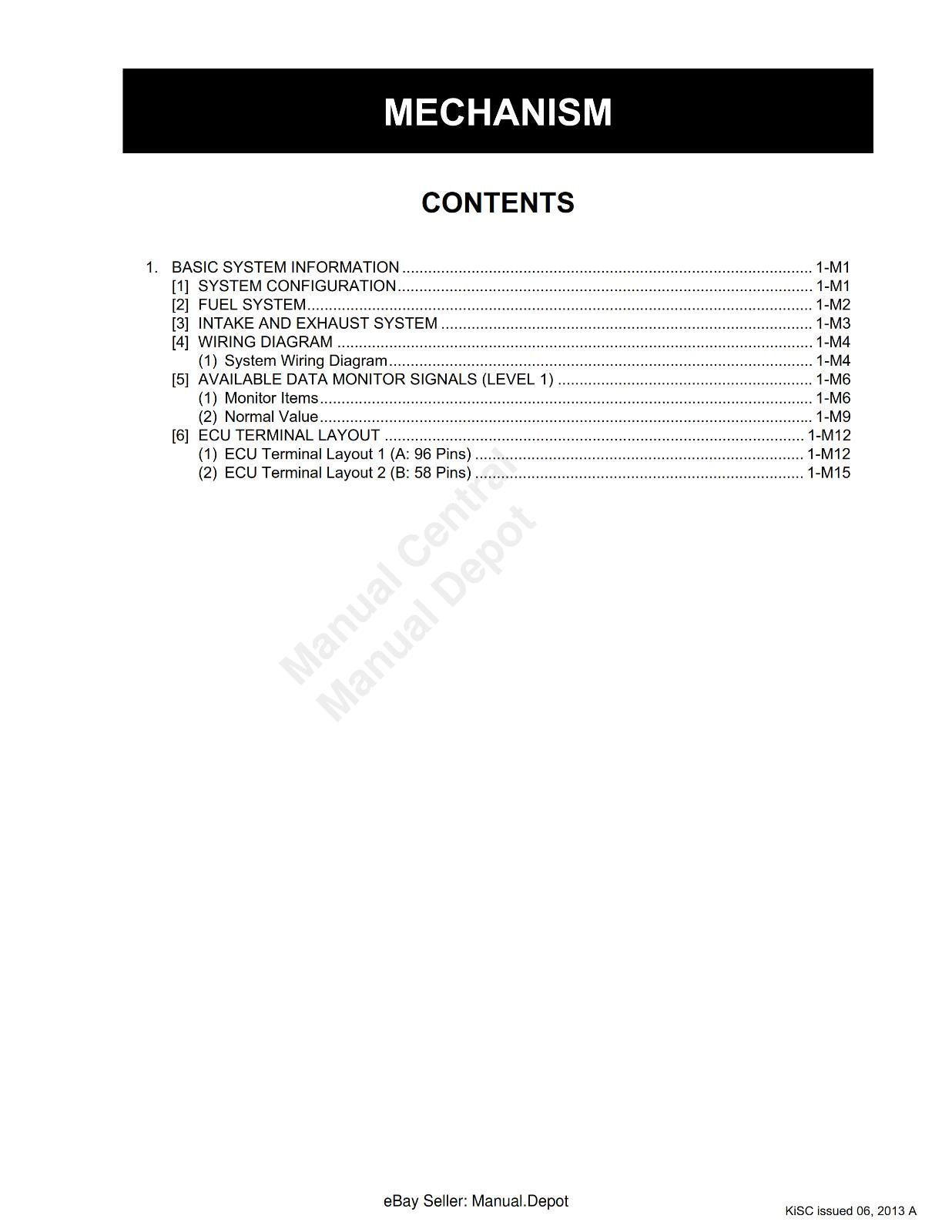 KUBOTA COMMON RAIL SYSTEM DIAGNOSIS MANUAL V3307-CR-TE4 REPRINTED 2013 EDITION