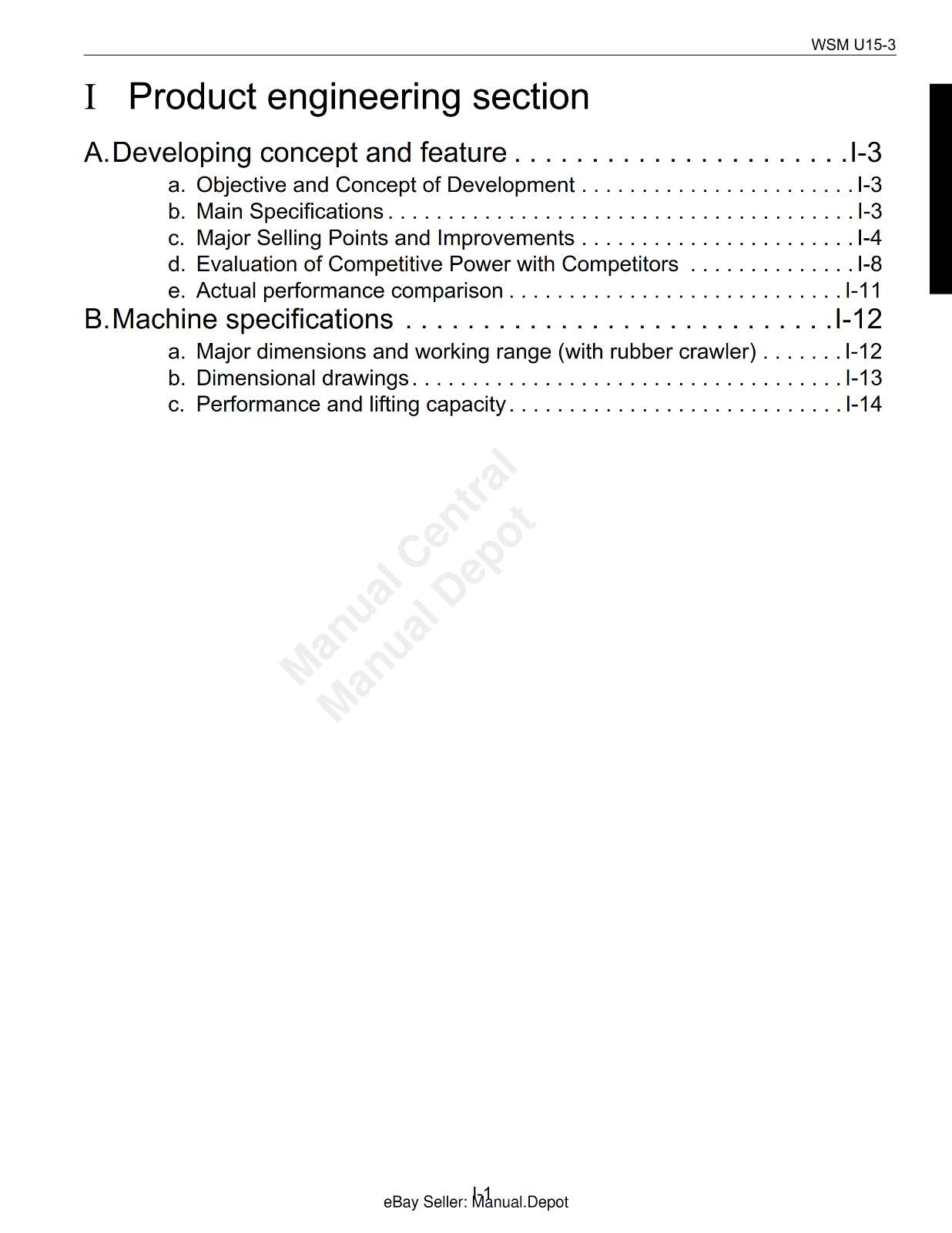 KUBOTA EXCAVATOR U15-3 WORKSHOP SERVICE REPAIR MANUA REPRINTED COMB BOUND