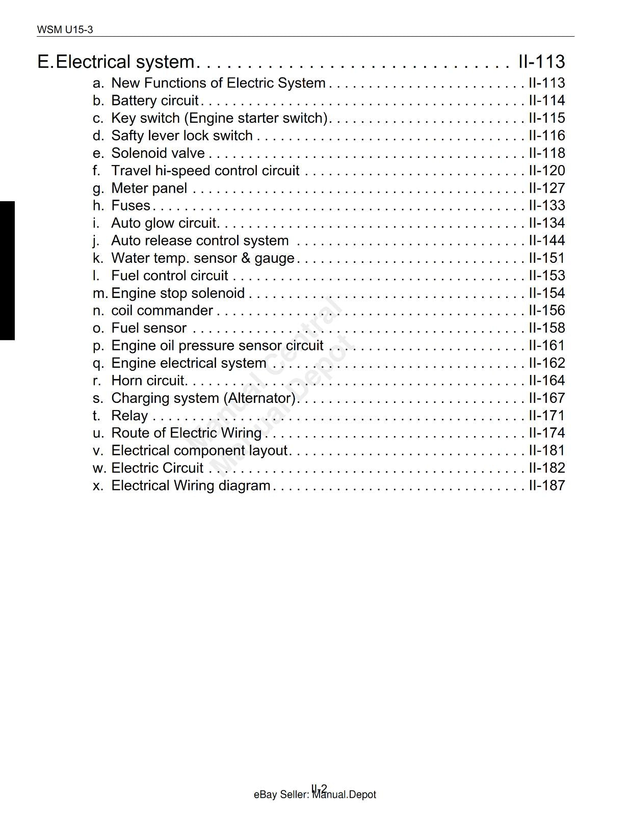 KUBOTA EXCAVATOR U15-3 WORKSHOP SERVICE REPAIR MANUA REPRINTED COMB BOUND