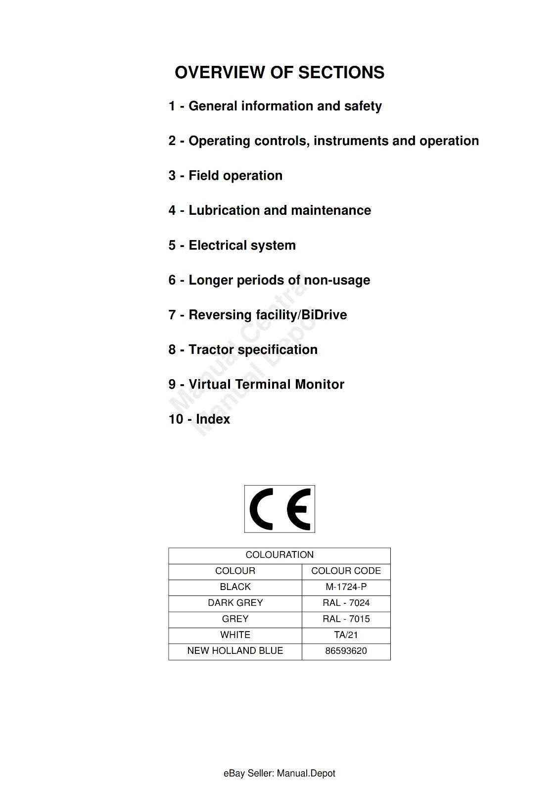 NEW HOLLAND TVT 135 145 155 170 195 OPERATOR MANUAL REPRINTED COMB BOUND 2006