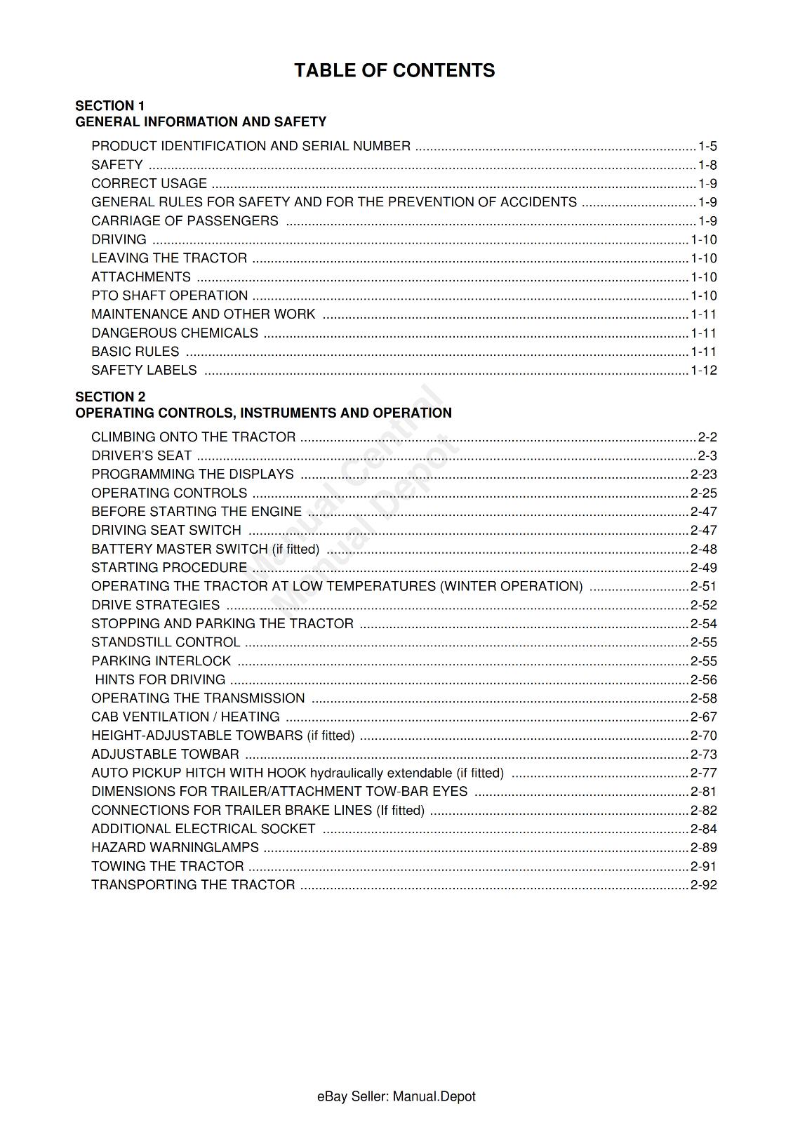 NEW HOLLAND TVT 135 145 155 170 195 OPERATOR MANUAL REPRINTED COMB BOUND 2006