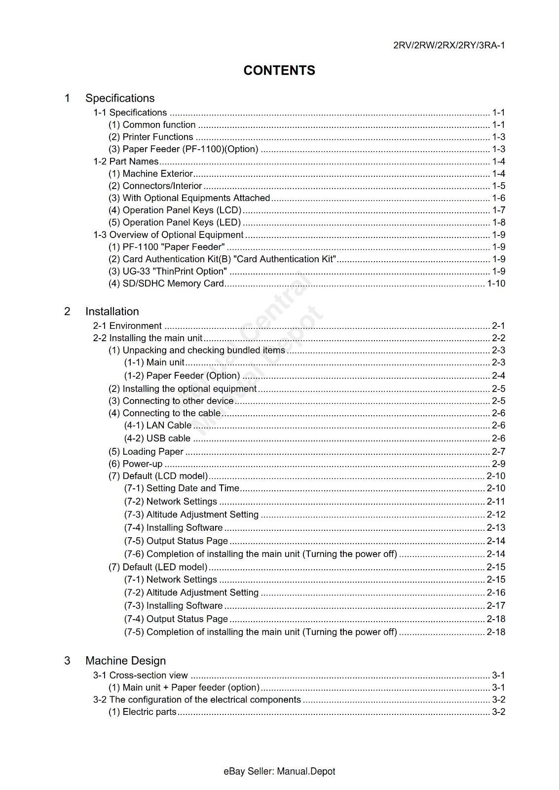 KYOCERA ECOSYS P2235DN P2235DW P2040DN P2040DW PF-1100 SERVICE MANUAL REPRINTED
