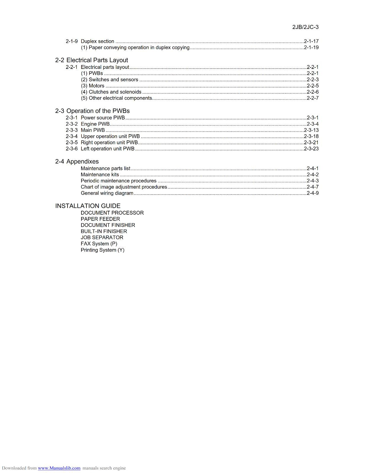 KYOCERA KM-2540 KM-3040 PRINTER SERVICE WORKSHOP  MANUAL REPRINTED COMB BOUND