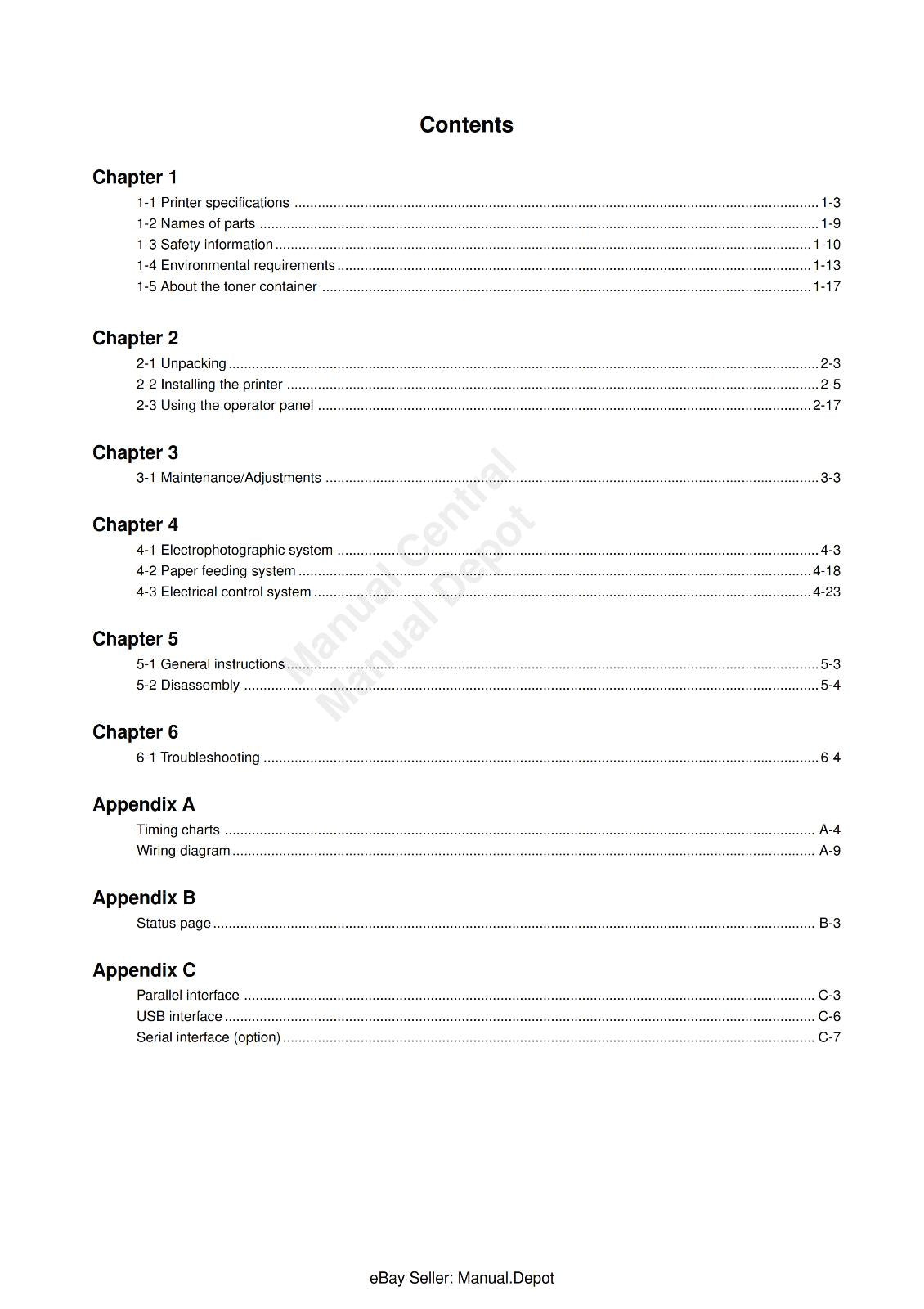 KYOCERA FS-1900 PRINTER SERVICE WORKSHOP  MANUAL REPRINTED COMB BOUND 2001