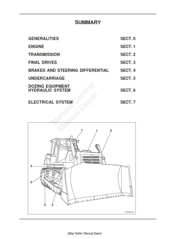 NEW HOLLAND D350 CRAWLER DOZER WORKSHOP SERVICE MANUAL REPRINTED COMB BOUND