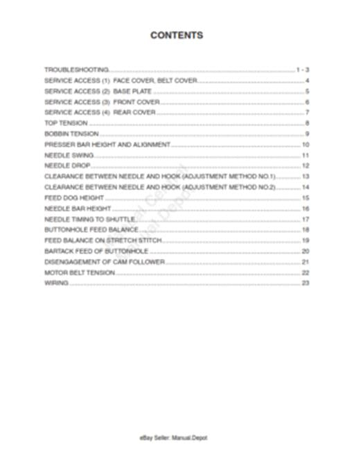 ELNA 1000 SEW 75 SERVICE MANUAL REPRINTED COMB BOUND