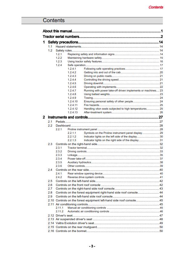 VALTRA N3 SERIES DIRECT N123 D, N143 D, N163 D OPERATOR MANUAL REPRINT 2013