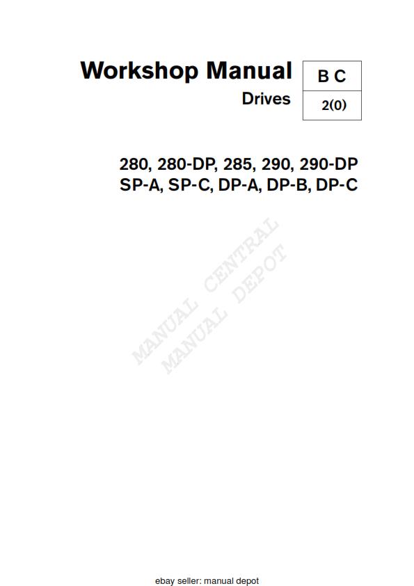VOLVO PENTA DRIVES 280 285 290 SP-A SP-C DP-A DP-B DP-C WORKSHOP REPRINTED