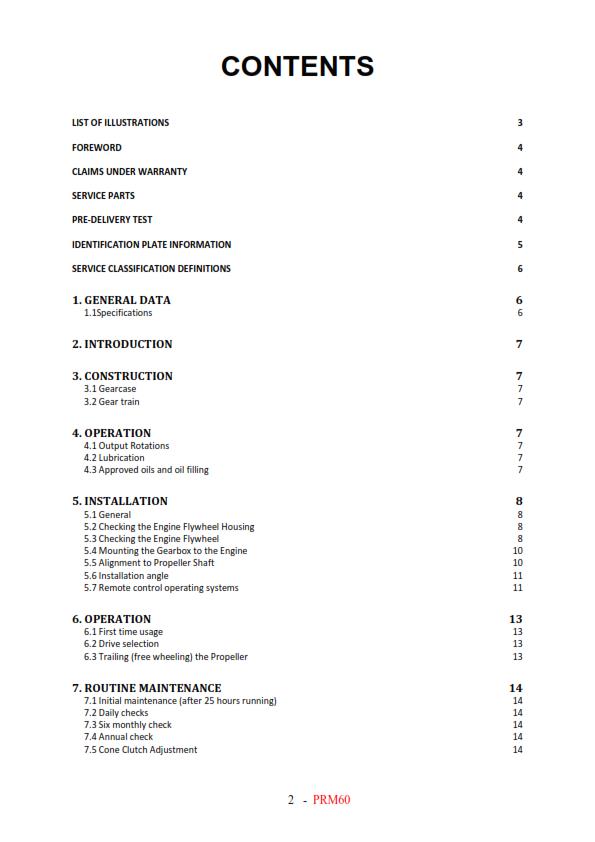 PRM60D WORKSHOP MANUAL REPRINTED COMB BOUND OCT 2019 EDITION