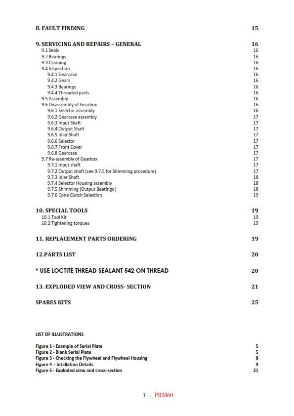 PRM60D WORKSHOP MANUAL REPRINTED COMB BOUND OCT 2019 EDITION