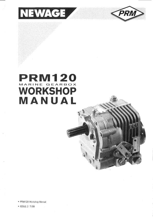 PRM120 MARINE GEARBOX WORKSHOP MANUAL REPRINTED COMB BOUND JUL 1999 EDITION