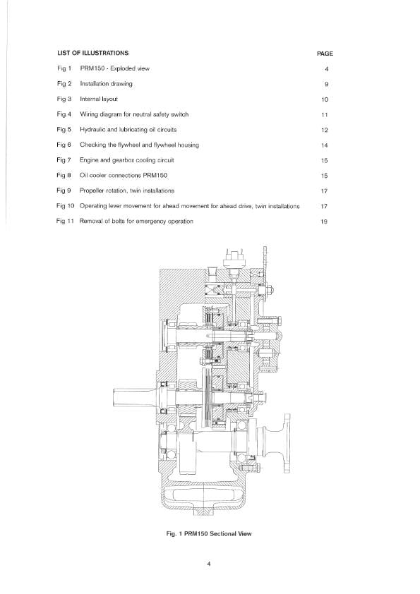 PRM150 MARINE GEARBOX WORKSHOP MANUAL REPRINTED COMB BOUND JUN 2002 EDITION