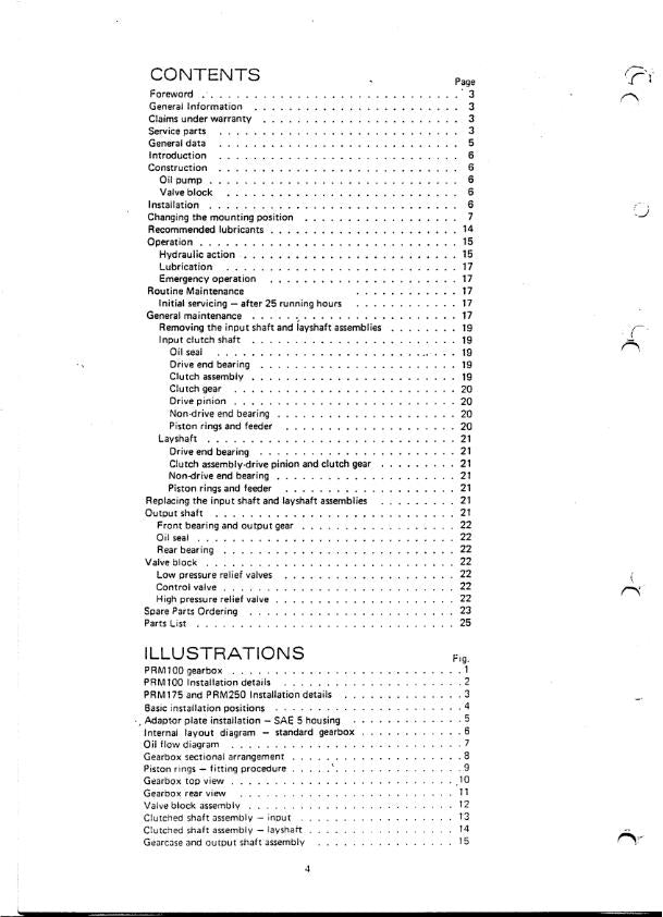 PRM100 PRM175 PRM250 WORKSHOP MANUAL REPRINTED COMB BOUND APR 1971 EDITION