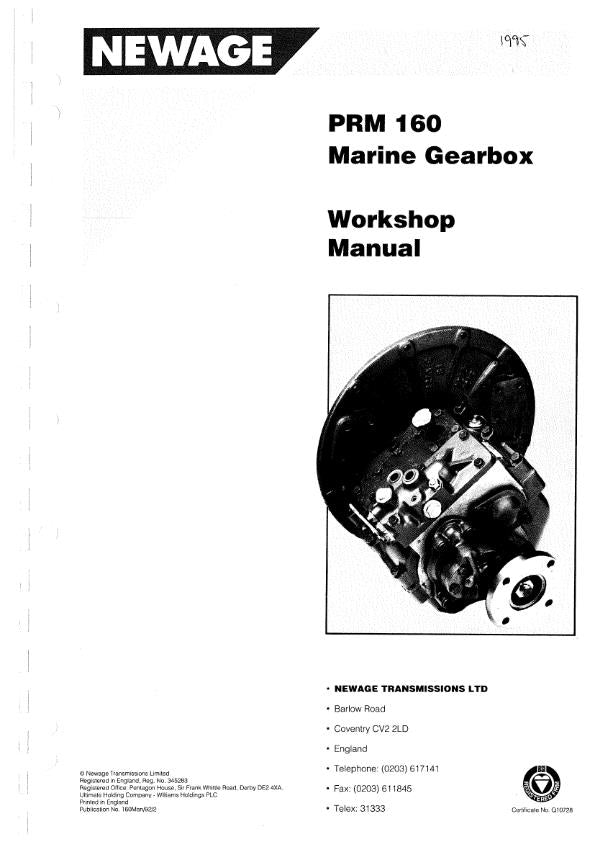 PRM160D WORKSHOP MANUAL REPRINTED COMB BOUND 1995 EDITION