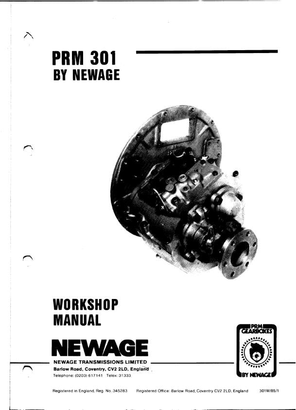 PRM 301 WORKSHOP MANUAL REPRINTED COMB BOUND