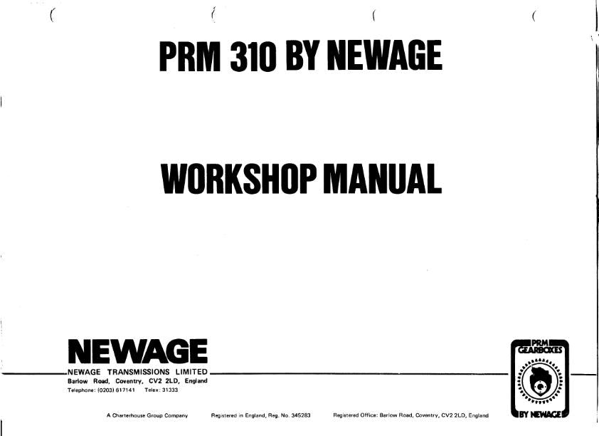 PRM 310 WORKSHOP MANUAL REPRINTED COMB BOUND 1982 EDITION