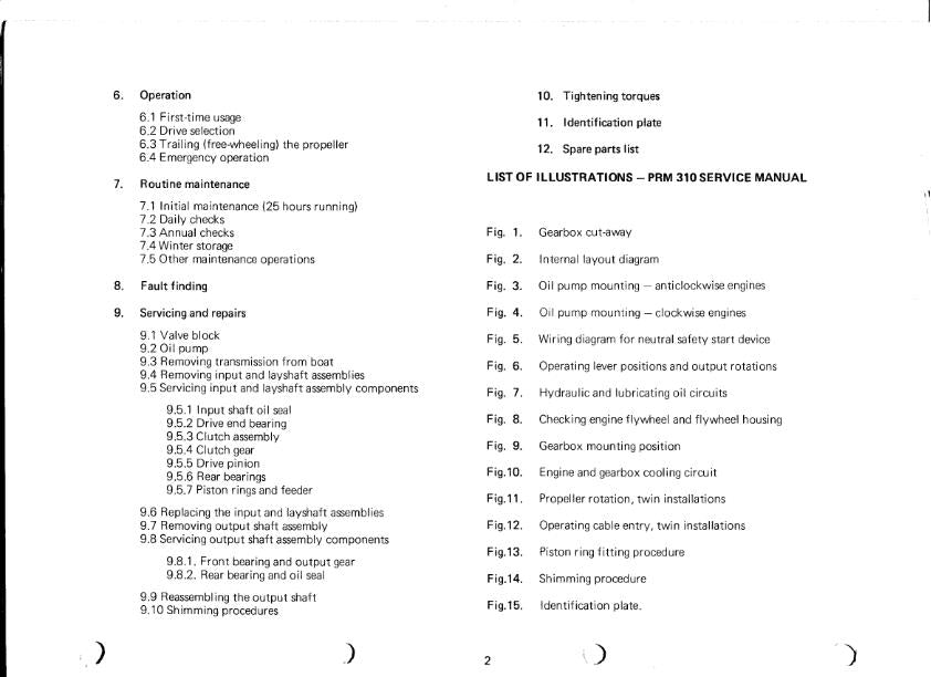 PRM 310 WORKSHOP MANUAL REPRINTED COMB BOUND 1982 EDITION