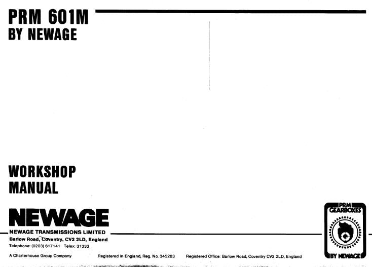 PRM601M  WORKSHOP MANUAL REPRINTED COMB BOUND