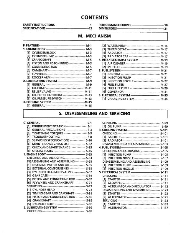KUBOTA DIESEL ENGINE 92.4MM STROKE SERIES WORKSHOP MANUAL REPRINTED 1991