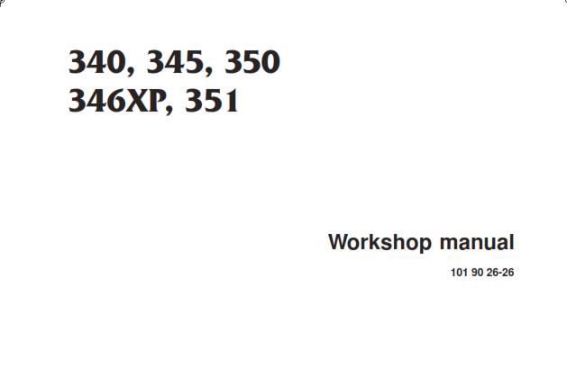 HUSQVARNA CHAINSAW 340 345 350 351 G 346 XP XPG WORKSHOP MANUAL REPRINTED