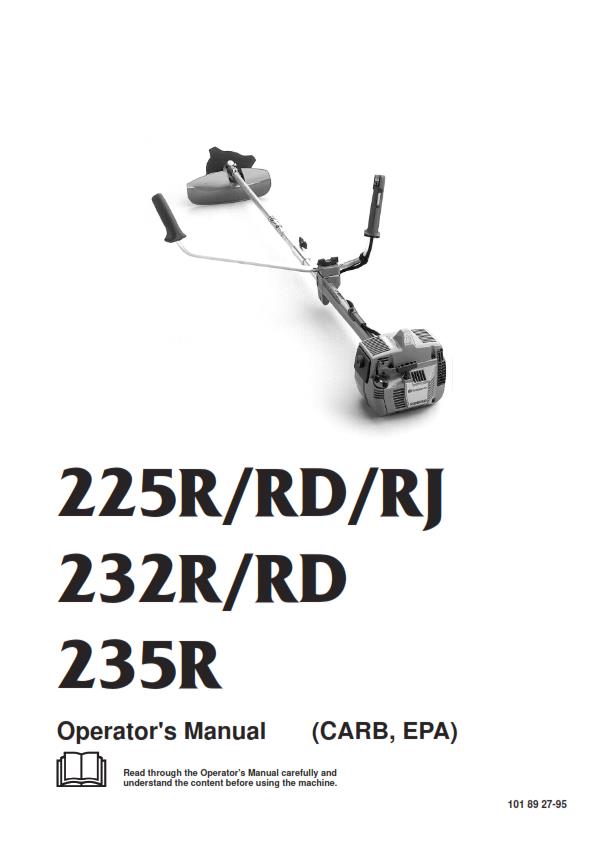 HUSQVARNA 225R 225RD 225RJ 232R 232RD 235R MANUAL REPRINTED COMB BOUND